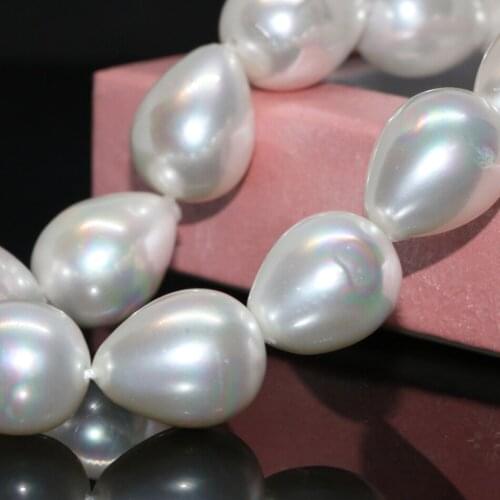 14*18mm white natural pearl shell teardrop waterdrop charms women high grade free shipping loose jewelry beads 15inch B2265