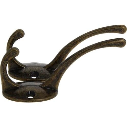 Mromax 2/4/5Pcs 87x46mm Double Hooks Wall Mounted Coat Hat Robe Hooks Clothes Hanger Holder Home Decoration Modern