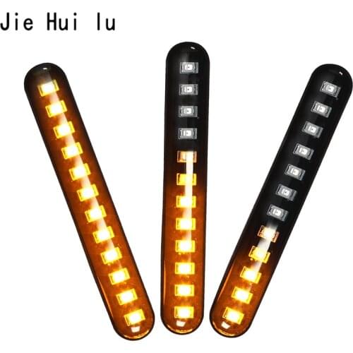 2x Universal flowing water flicker led motorcycle turn signal Indicators Blinkers with sticker Amber light lamp led signal light
