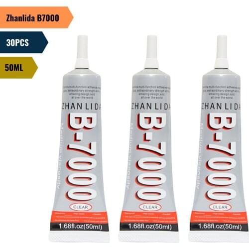 30PCS Zhanlida B7000 50ML Clear Contact Phone Frame Repair Adhesive Multipurpose DIY Jewelry Glue With Precision Applicator Tip
