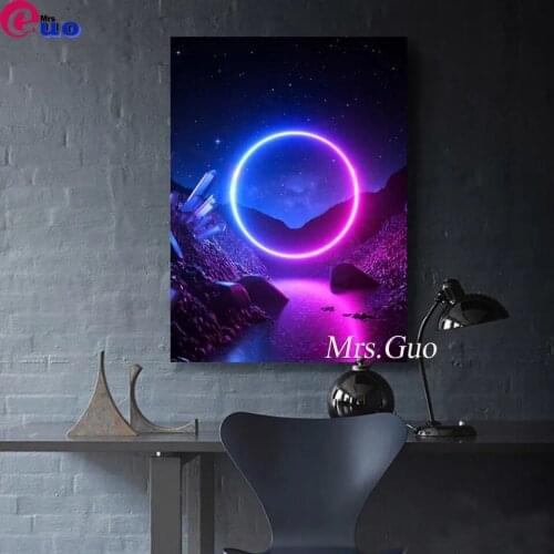 Diamond Painting Full Square/Round 5d Drill Neon Fantasy Scenery Embroidery Mosaic Landscape Cross Stitch Home Decor