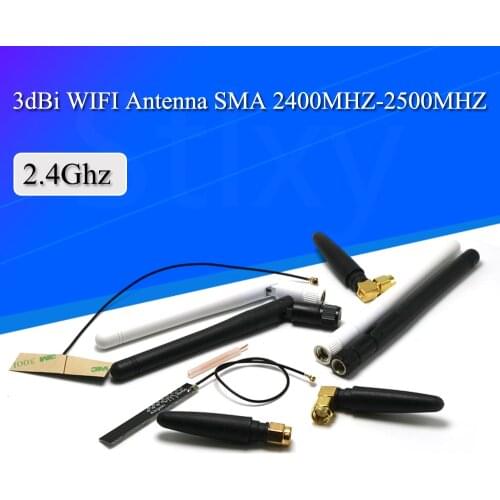50PCS 2.4Ghz 3dbi WIFI Antenna 2.4G RP SMA Male Universal Antennas Amplifier WLAN Router Antenne Booster 2400-2500mhz