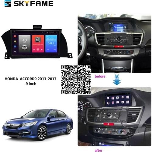 SKYFAME 4G+64G Car Radio Stereo For Honda Accord 9 2013-2017 Double Screen Android Multimedia System GPS Navigation DVD Player