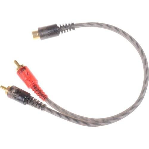 Car Audio 1RCA Female To 2RCA Male Y Splitter Cable Converter Cord Adapter Cable For Car Audio System For MP3/Phone 27cm