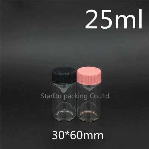 Free shipping 200pcs 30*60mm 25ml screw neck glass bottle with Plastic cap for vinegar or alcohol,carft/storage candy bottle