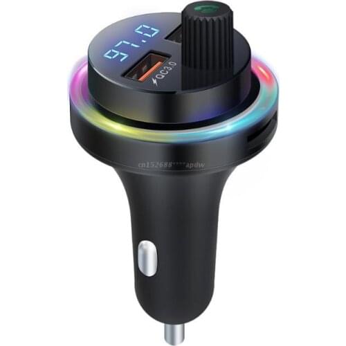 Bluetooth V5.1 Car mp3 car mp3 atmosphere light card mp3 player QC3.0 fast charge bluetooth receiver