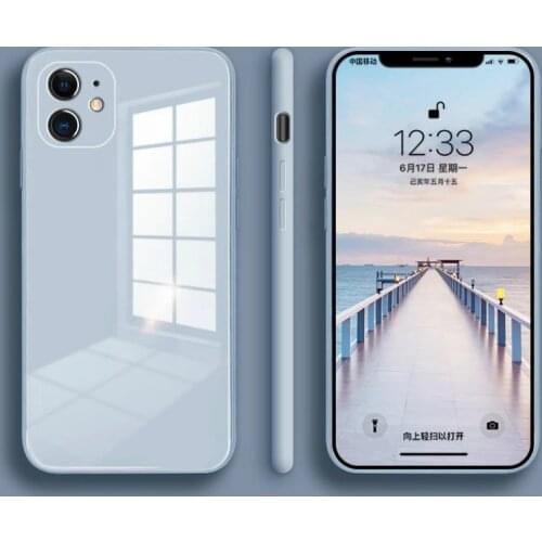 Tempered Glass Phone Case For iPhone 11 12 Pro Max 12 Mini XR X XS Max SE 2020 8 7 6s 6 Plus Soft Silicone Frame Cover Case