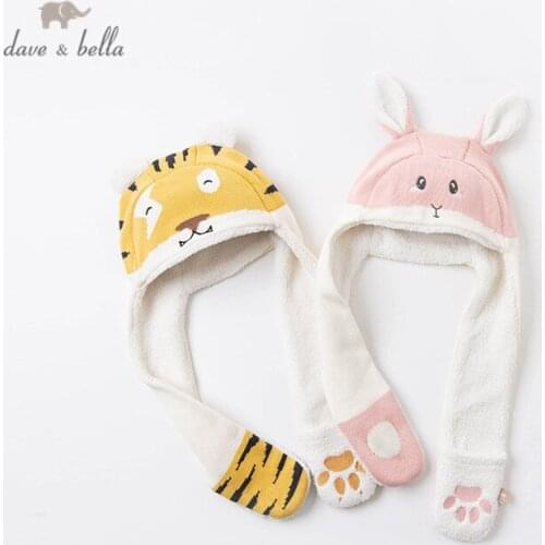 DBX15592 dave bella winter new born baby unisex cartoon hat fashion knitted ball cap