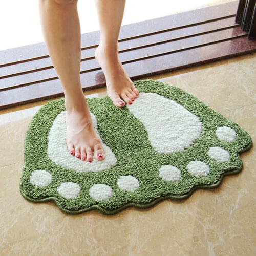 Foot Print Bath Mini Mats Non-slip Bathroom Carpet Mat Toilet Tapete Para Banheiro Rug Pad Carpets Microfiber Rugs and Mat Set