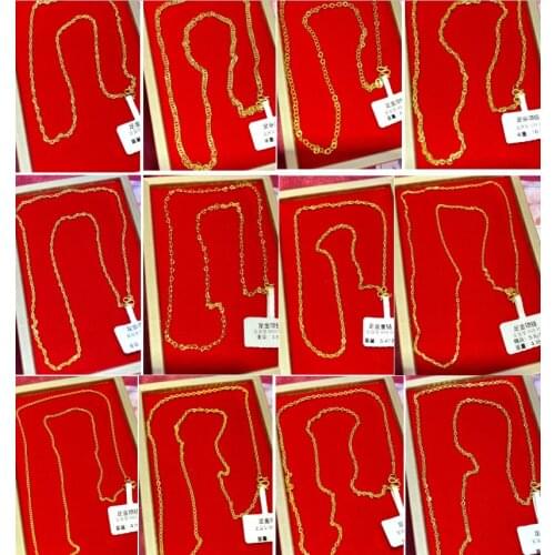 HX 24K Pure Gold Necklace Real AU 999 Solid Gold Chain Brightly Simple Upscale Trendy Classic Fine Jewelry Hot Sell New 2020