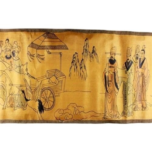 Chinese Old Picture Paper "Figure Painting " Long Scroll Painting Long Scroll Drawing Tangminghuangyouyuegong