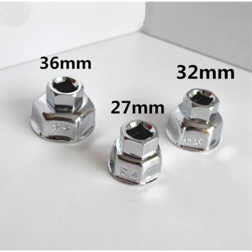 1/2" Drive Car Oil Filter Wrench Cap Housing Removal Engine Tool 6 Flutes 27/32/36mm