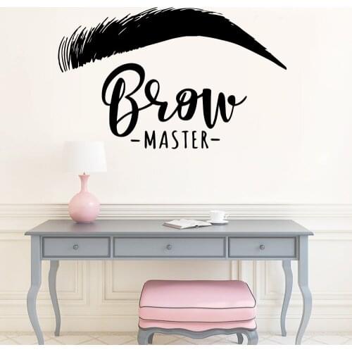 Beautiful Brow Wall Sticker Eyelashes Decor Vinyl Decal For Beauty Salon Room Stickers Eyebrows Wall Decals For Brow Bar Poster