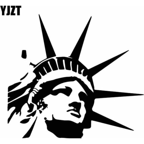 YJZT 15.8CM*14.5CM Statue Of Liberty America New York USA Travel Car Sticker Decor Vinyl Decal Coolest Black/Silver C27-0193