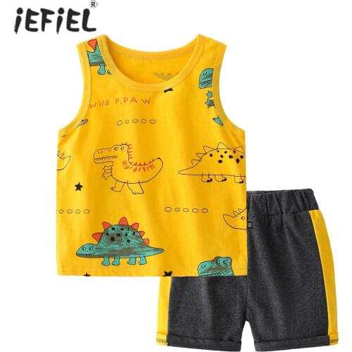 Summer Infant Newborn Baby Boy Clothes Children Clothing Set for Kids Dinosaur Print T-Shirt Shorts 2PCS Outfits Casual Clothes