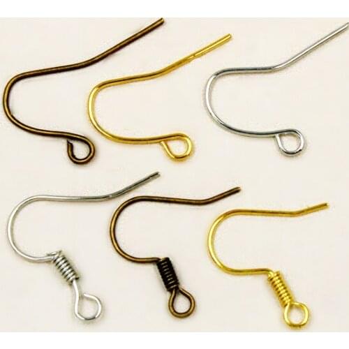 100pcs/lot Fish Dangle Metal Iron Earring Clasps Hooks Lever Back Earring Wires Fittings DIY Jewelry Findings Accessories