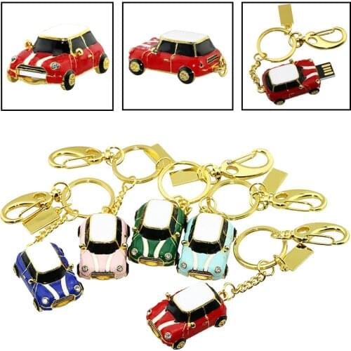 Mini Car Model Pendrive 4GB 8GB 16GB 32GB USB 2.0 USB Flash Drive Memory Stick Pen Drive Gift U Disk Flash KeyChain Pen Drive