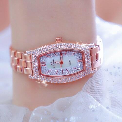 New Fashion Women Quartz Watches Rhinestone Wristwatch Ladies Watches Bracelet Clock BS Brand Montre Femme