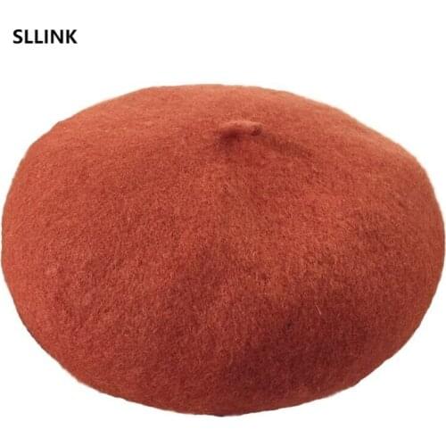 Autumn and winter Korean versatile Wool Hat Beret female pumpkin hat Japanese woolen painter hat Japanese bud hat tide