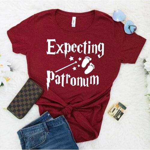 Expecting Patronum Shirt Funny Pregnancy Announcement T-Shirt Mommy To Be Tee Women Pregnancy Reveal Shirt Hp Fans Shirt