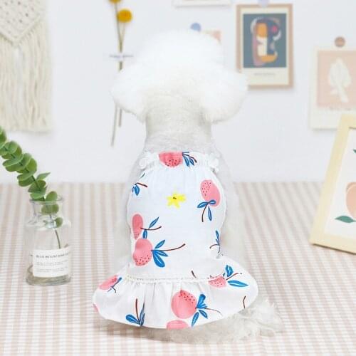 Printing Pet Skirt Dogs Clothes Spring Autumn Slip Dress Princess Party Cat Clothing Chihuahua Fashion Pet Puppy Kitten Apparel