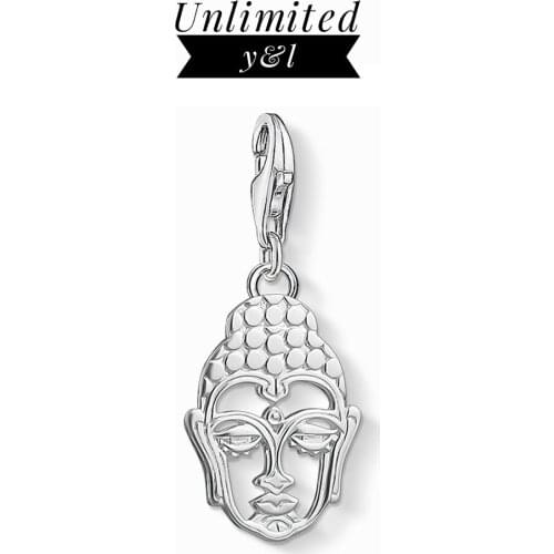 Lord Buddha head Pendant Charms for DIY Jewelry Making 925 Sterling Silver Buddhism Jewelry Accessories Fit Bracelets&Necklaces