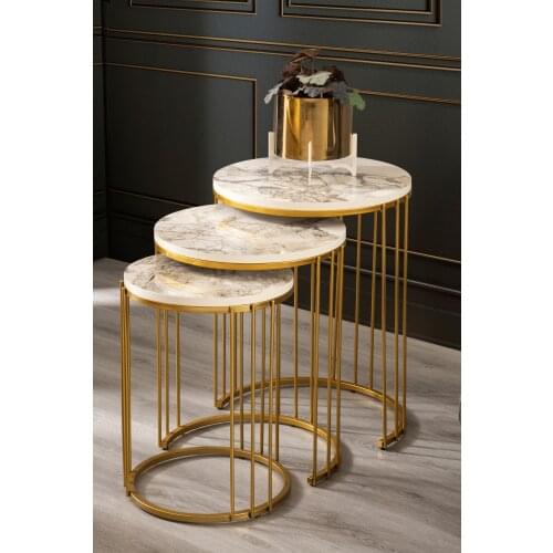 Roman Gold Metal Legs, Marble Pattern Mdf'li Zigon coffee table coffee tables table basse furniture living room table