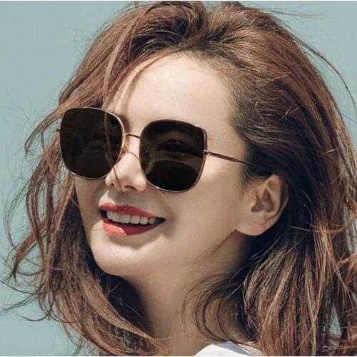 Luxury metal Cat Eye Sunglasses Women 2021 Oversized Gradient Glasses Retro Blue Leopard Shades lunette de soleil femme