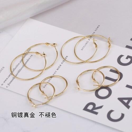 Plated 18K true gold colored earrings simple earrings earrings diy hand-crafted ear accessories material package accessories