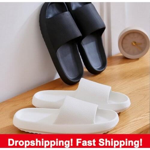 2021 Beach Shoes Super Thick Sole House Slippers Men Women Non-Slip Soft Quiet Bathing Flip Flops Quick Dry Slipper