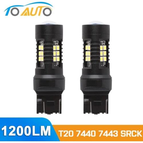 2Pcs T20 Led 7440 7443 SRCK Bulb 1200LM W21W W21/5W Led T25 3157 3156 p27/7w Auto Reverse Backup DRL Car Turn Signal Light 12V