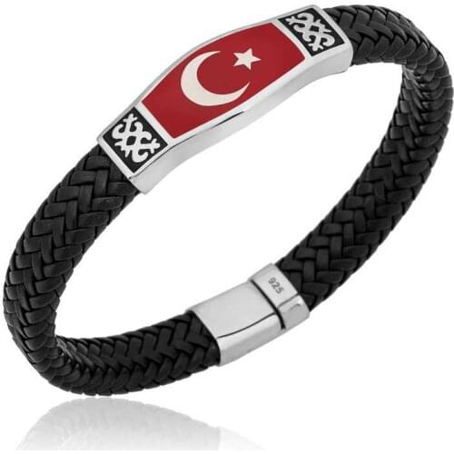 Tevuli 925 Sterling Silver Skinned Moon Star Men 'S Bracelet