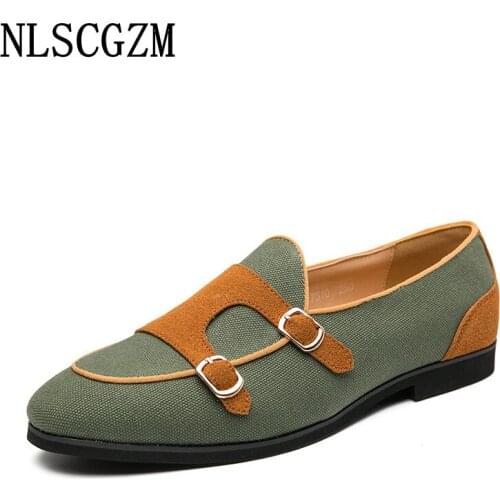 Business Suit Oxford Double Monk Strap Shoes for Men Italian Formal Slip on Shoes Men Office 2021 Men Dress Shoes Loafers Scarpe