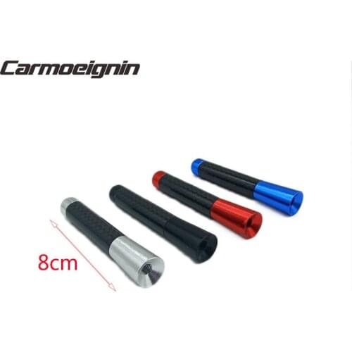 Universal 4.7" 8CM Black Carbon Fiber Screw Aluminum Car Short Antenna Multiple colors available