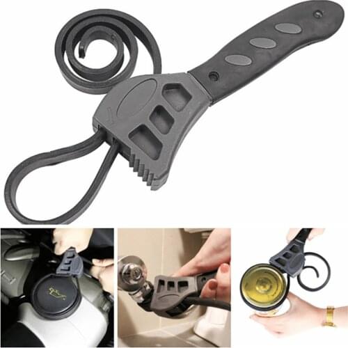 Universal 500mm Multitool Wrench Rubber Strap Adjustable Spanner for Any Shape Opener Tool Black Belt Wrench Auto Tools