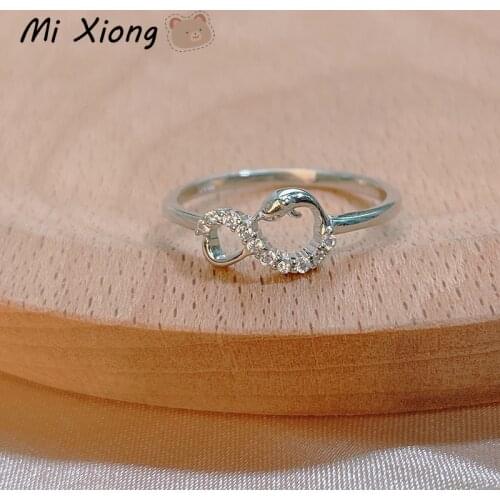 Mi Xiong Little Dolphin 925 Sterling Silver Rings for Women Luxury Fine Jewelry Elegant Wedding Engagement Romantic Classic Cute