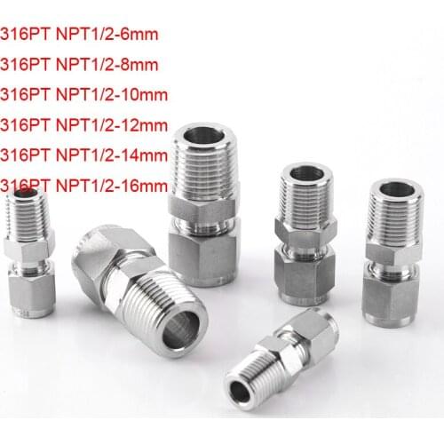 1/2‘’ 1/2 inch NPT 316 male thread stainless steel LOK-Fittings ss316 terminal MC joint 316L ferrule fitting Bite type fitting