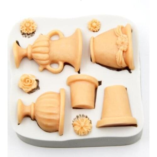 1pcs Flower Pot Cake Mold Silicone Mold Fondant Mold Chocolate Mold Cake Decorating Tools Flower Cake Mould
