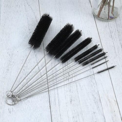 10Pcs Nylon Bottle Tube Nozzle Brushes Cleaning Brush Cleaner Set Kitchen Tool Glasses Keyboards Jewelry Cleaning