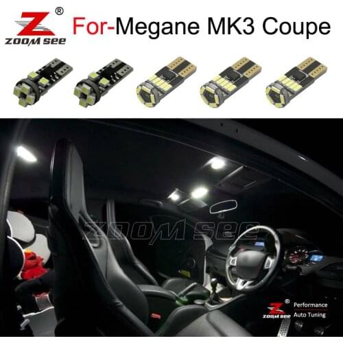 12pc x Error Free Car LED bulb Interior Reading trunk door Light Kit for Renault for Megane III 3 MK3 Coupe ( 2009 - 2016 )