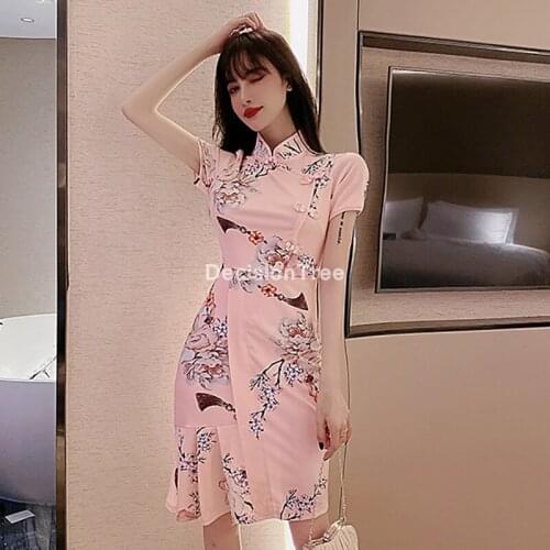 2021 woman sexy cheongsam chinese style dress vintage cheongsam dress party lace qipao chinese dress oriental cheongsam dress