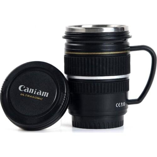 220ml Creative Drinkware Cute Cup Stainless Steel Camera Lens Shaped Mugs Coffee Mugs Tea Cup Travel Vacuum Flasks With Lid Gift