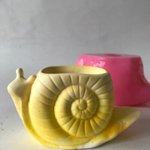 Animal Snail Candle Pen Holder Silicone Mold Plaster Resin Flower Pot 3d Chocolate Cake Mould Baking Accessories Tools