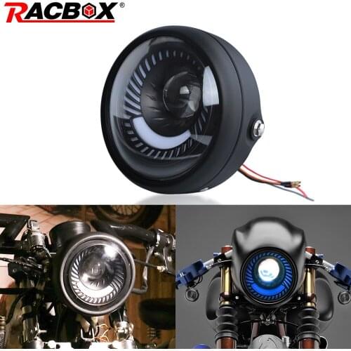 6.5 inch LED Headlight Bule Straight spotlight Motorcycle 12V 7W Daytime Running lights Universal fit Bikes Bobber Cafe