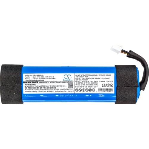 Cameron Sino Battery for JBL Xtreme 2 JBLXTREME2BLKAM.fits JBL 2INR19/66-2 SUN-INTE-103 battery.JBL War drum 2 battery.6800mAh