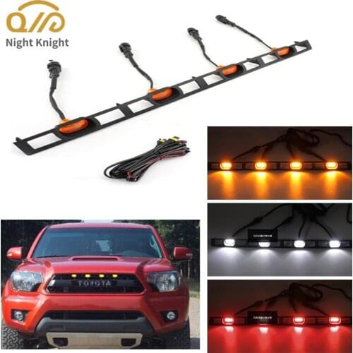 Night knight Car Grid Small Yellow Lights Grille Middle Mesh Lamp For 2012-2015 Toyota Tacoma TRD Off-road Daytime Running Lamps