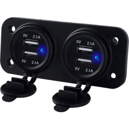 Car Charger Adapter Universal Waterproof 12V-24V DC 4 Usb Cigarette Lighter Socket For Car Boat Motorcycle