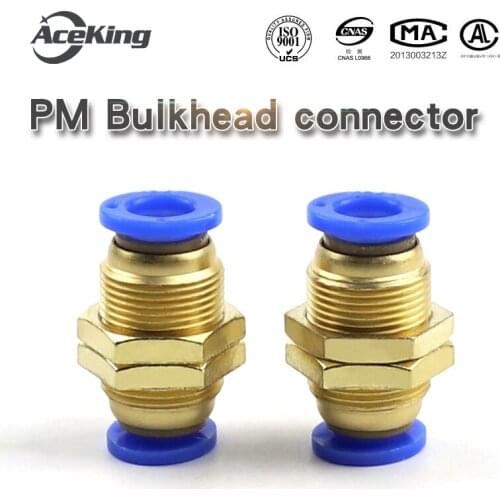 Gas pipe fast insert pneumatic fast connector acid and alkali corrosion resistance through plate baffle straight PM 4 6 8 10 12