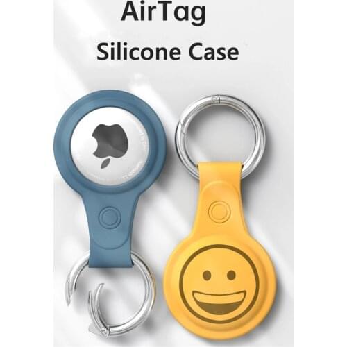 For Apple Airtag Case Silicone Protective Sleeve Keychain Shockproof Cover For Apple Tracker TPU Anti-Lost Device Airtag Case