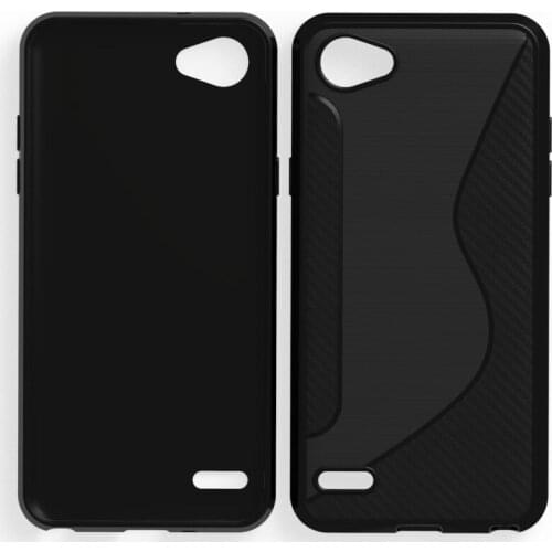 Black shockproof Anti-skid S Line TPU Gel Skin Case Cover For LG Q6/Q6 PLUS/Q6A